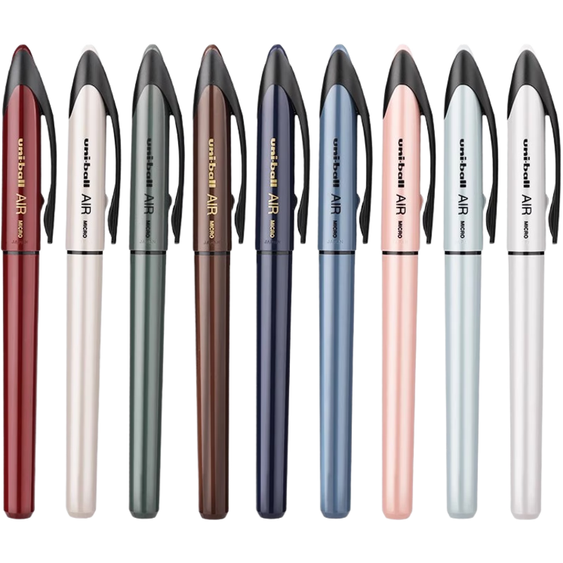 uni-ball三菱air micro簽字筆黑科技中性筆uba188直液式簽字筆自由控墨水筆繪制圖學(xué)生書(shū)畫(huà)練字筆 0.5mm新限定色 鋼藍(lán)桿/黑芯1支