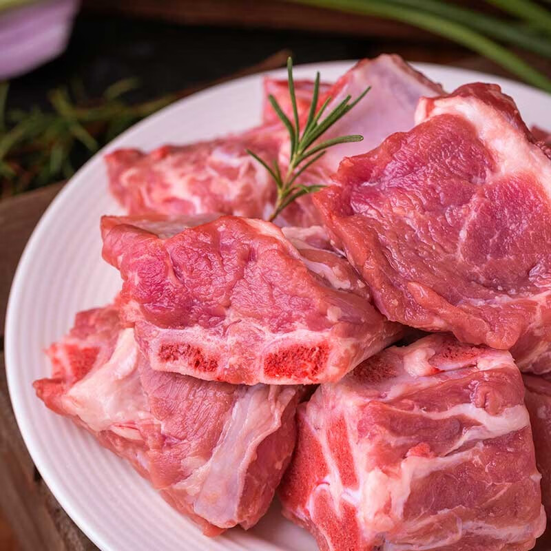 龙大肉食国产无颈前排500g冷冻免切猪排骨生鲜猪小排出口日本级猪骨