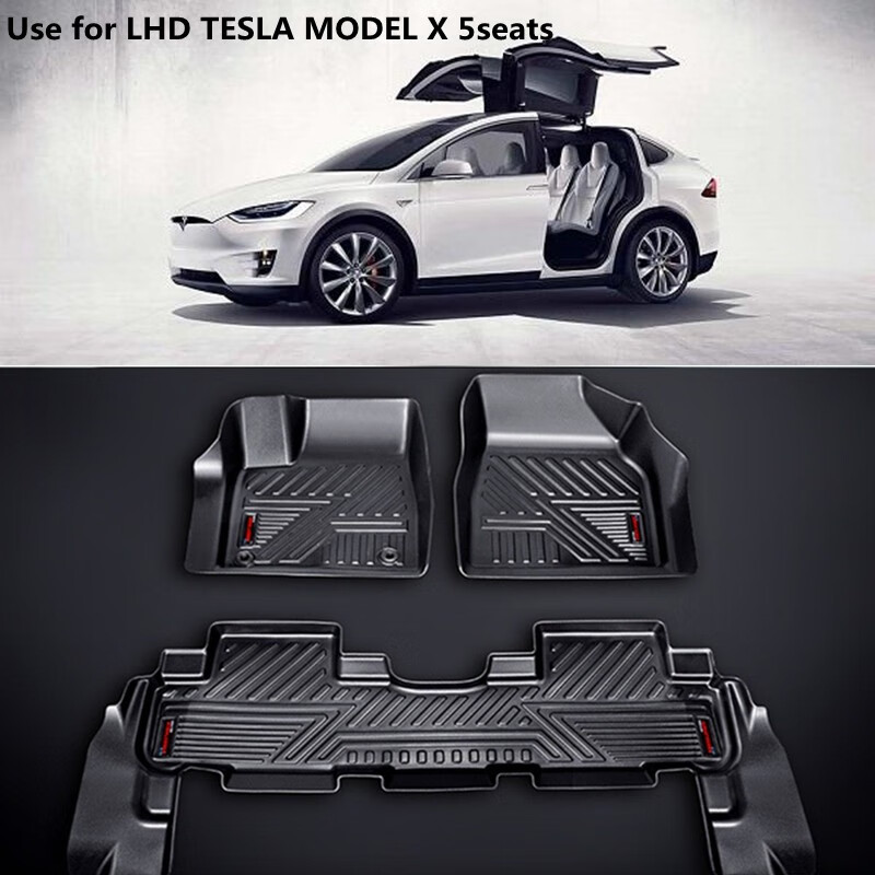 特斯拉model5新款,特斯拉新款model3 特斯拉model x五座全包围门槛脚垫model x专用脚垫model x橡胶tpe tpo