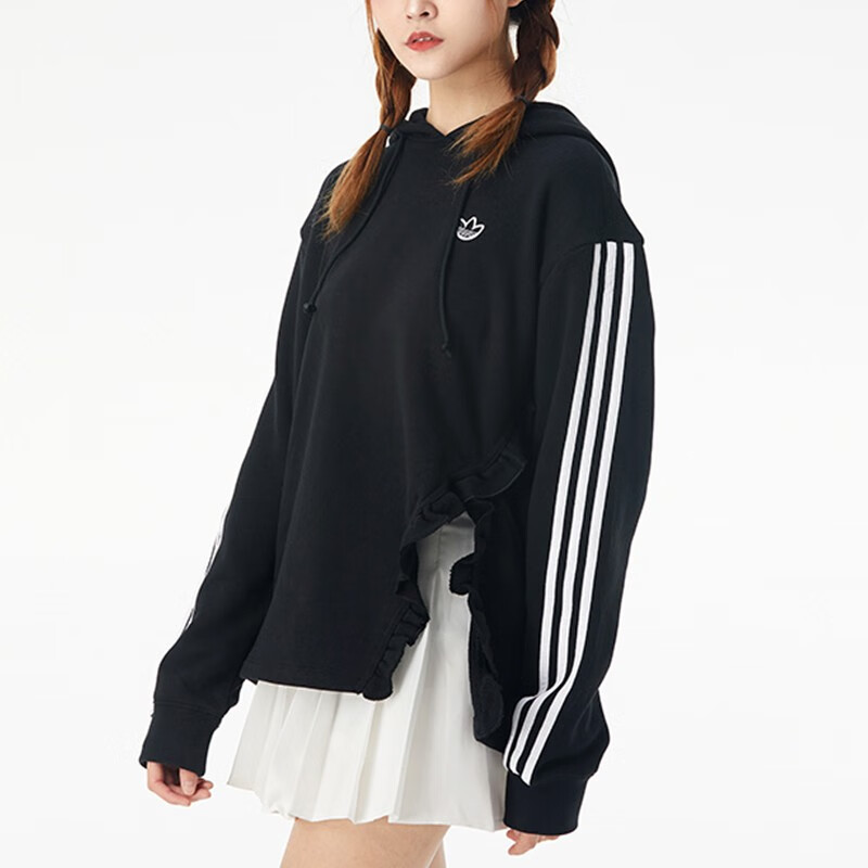 阿迪达斯 (adidas) 三叶草女装新款运动服跑步训练出行透气休闲连帽