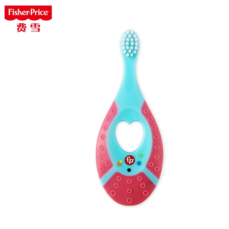 费雪（Fisher Price）婴儿牙刷 儿童牙刷 宝宝牙刷乳牙刷 细软毛牙刷 口腔清洁 小刷头 0-1-2-3岁 红色