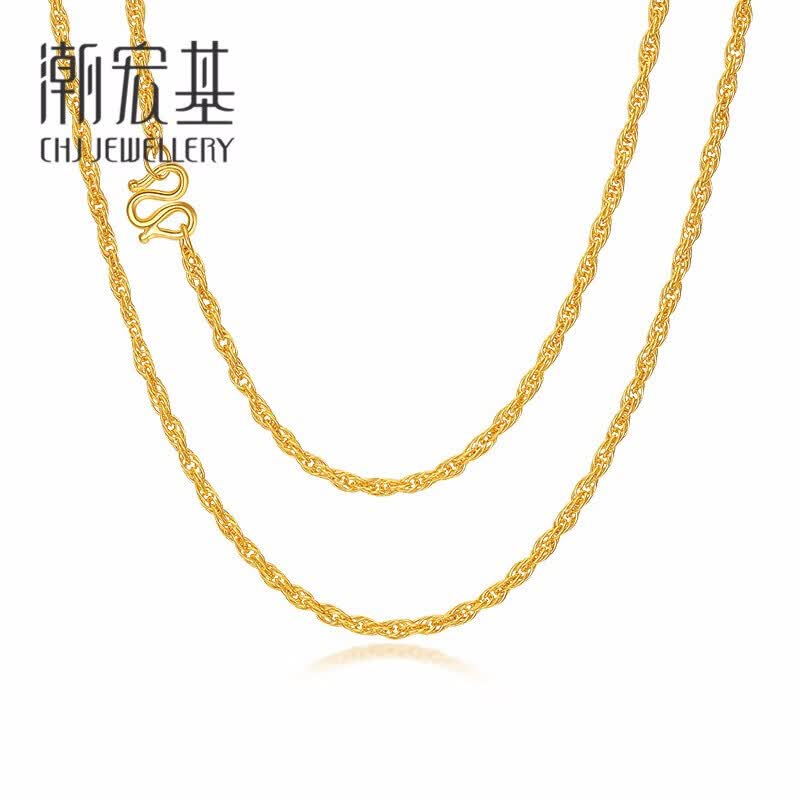 潮宏基 CHJ JEWELLERY 吉祥平安 足金黄金项链女款 计价 XXG30000950 约5.45g怎么看?