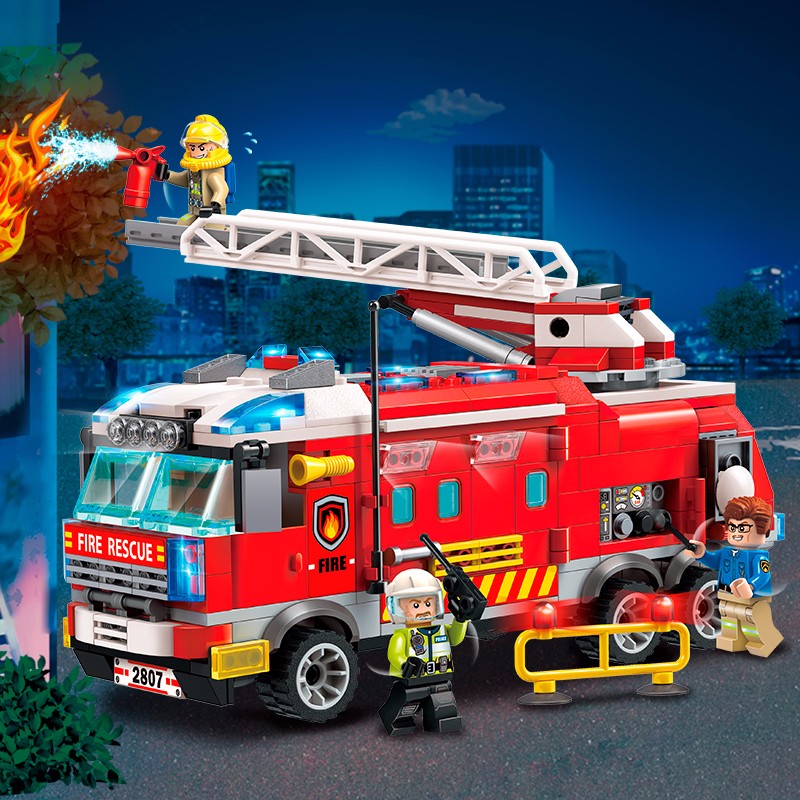 启蒙（ENLIGHTEN）儿童积木玩具兼容乐高拼插拼装玩具男孩城市消防局系列消防指挥车2807