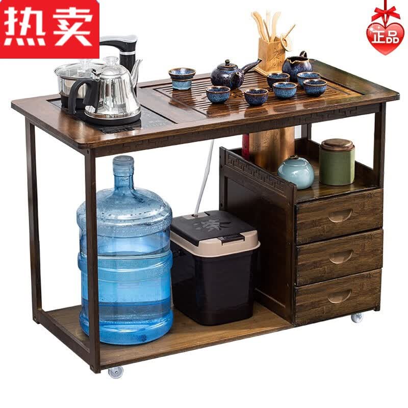 采缇移动小型茶桌茶台家用小茶车客厅阳台简约功夫茶几迷你泡茶盘 78