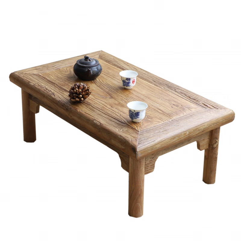 玖曌 中式老榆木炕几榻榻米茶几旧门板飘窗桌实木地台桌小矮桌禅意