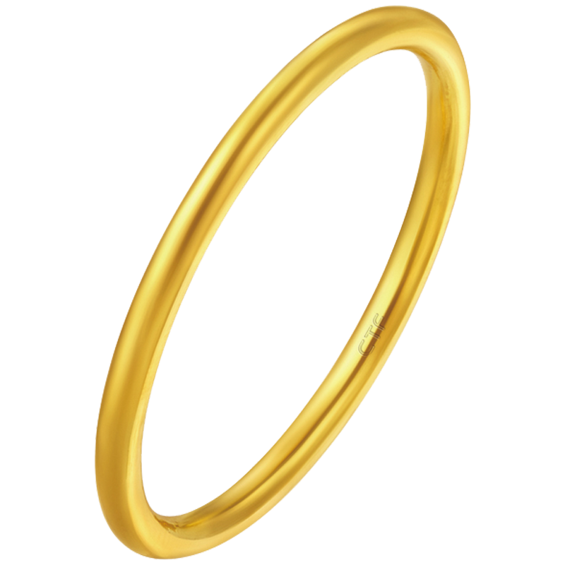 周大福足金黄金戒指——简约至上的婚嫁首选！