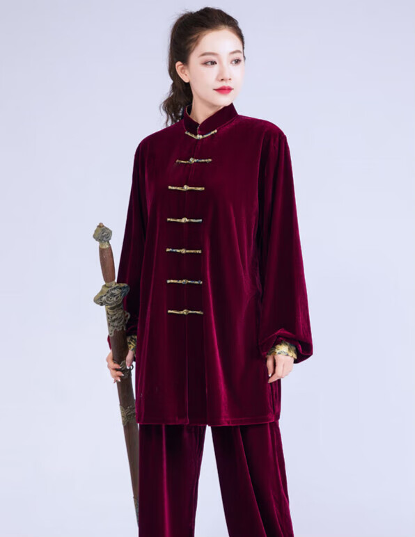 木兰旅陈家沟2022新款秋冬金丝绒女太极服不倒绒女太极拳服表演练