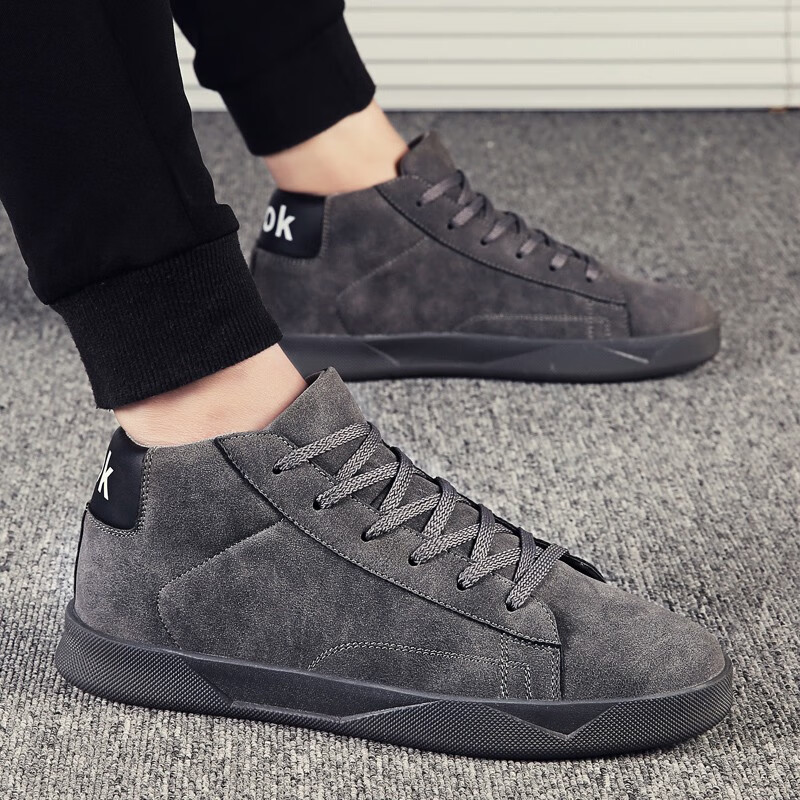 时尚潮流灰色鞋子透气织网鞋飞跑步学生休闲鞋