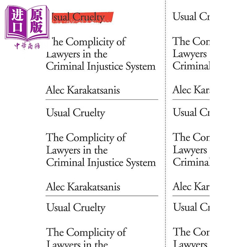 通常的残忍 亚马逊畅销 英文原版 Usual Cruelty Alec Karakatsanis