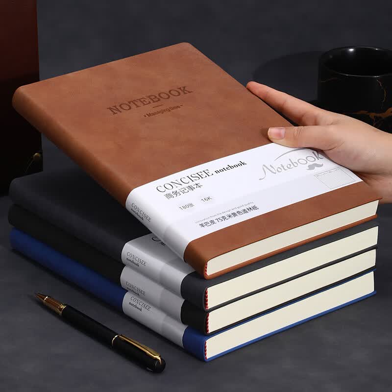 法拉蒙（faramon）B5笔记本本子360页商务本子加厚皮面记事本复古办公文具日记本会议记录本 B5-棕色