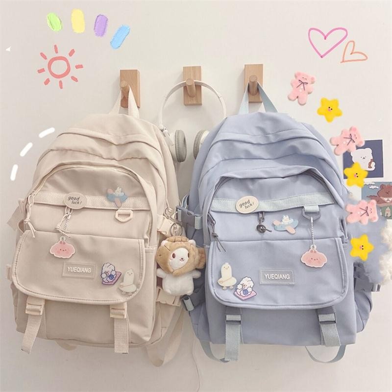 品牌ins风书包女日系韩版森系百搭好看的高颜值背包初中高中大学生