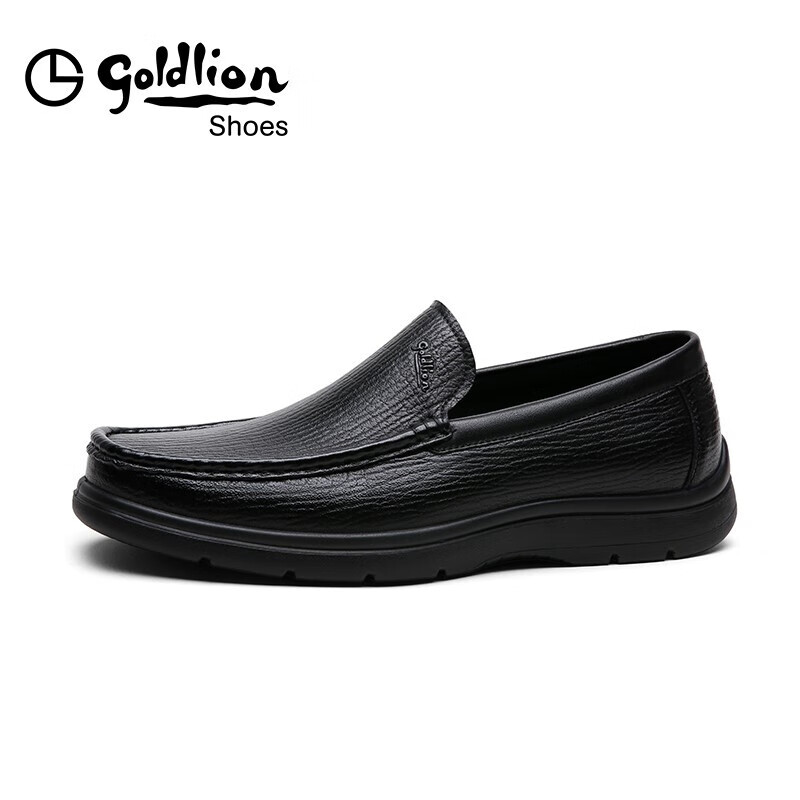 金利来（goldlion）男鞋都市商务休闲鞋舒适耐穿乐福鞋59604042101A-黑色-41码