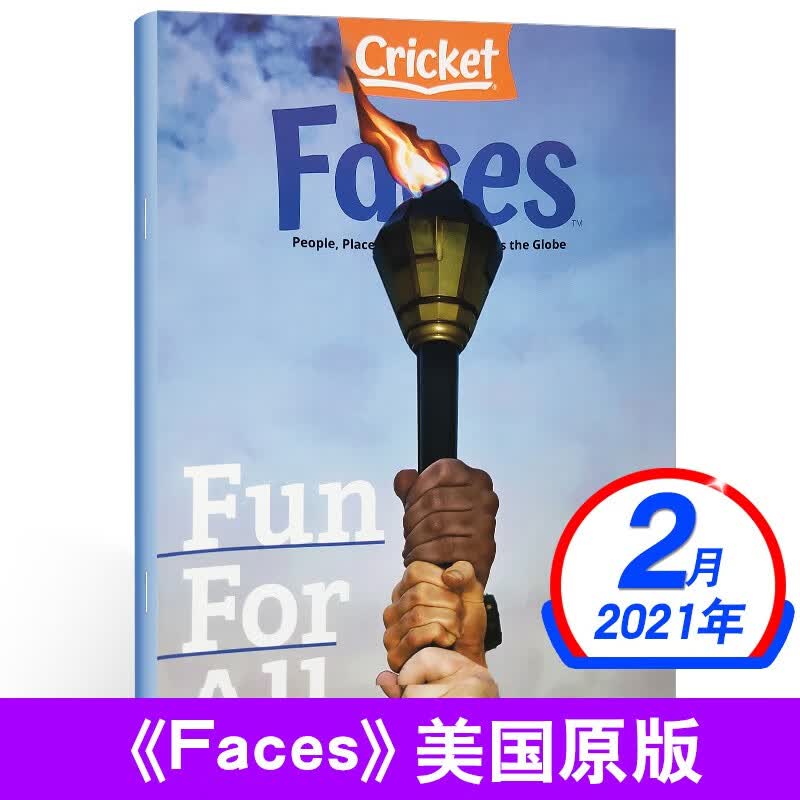 Faces面孔杂志2022/2021年【单本选择】英文原版9-14岁儿童世界文化风俗读物期刊早教绘本蟋蟀童书 Faces面孔杂志2021年2月