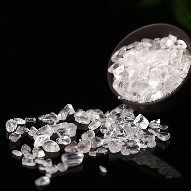 天然白水晶碎石水晶消磁石手链消磁碗能量净化水晶石摆件 500克优质白