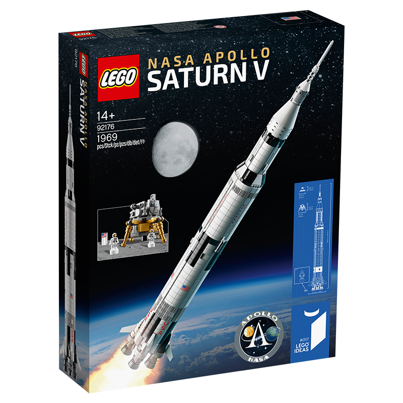 乐高(LEGO)积木 IDEAS系列 92176 美国宇航局阿波罗土星五号火箭 14岁+ 儿童玩具 国庆礼物送男友 粉丝收藏 759元