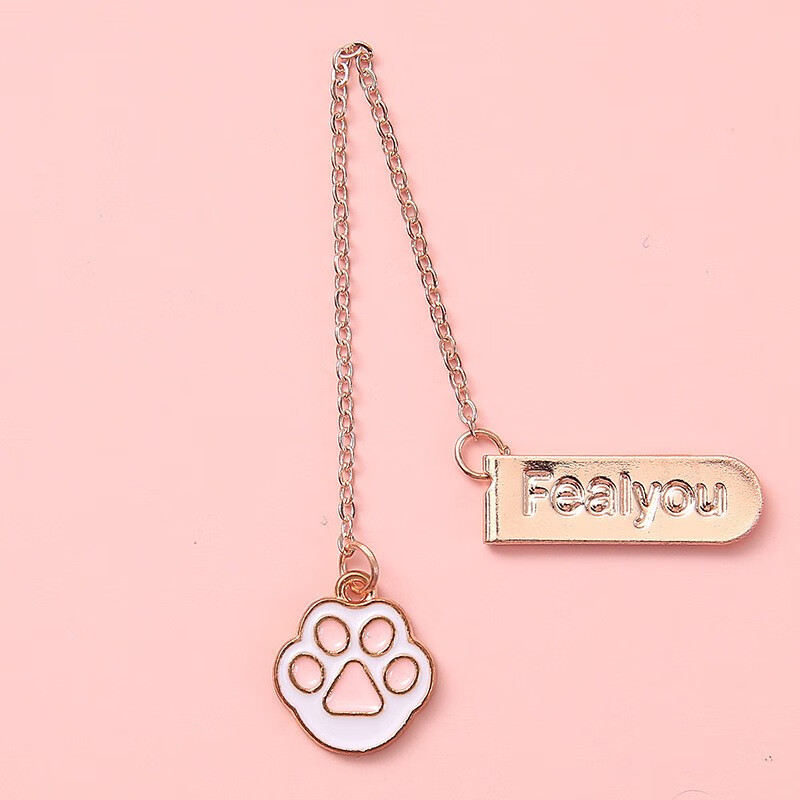 可爱吊坠文具书本挂件动漫书签diy手工卡通小清新书签 猫爪【小号】