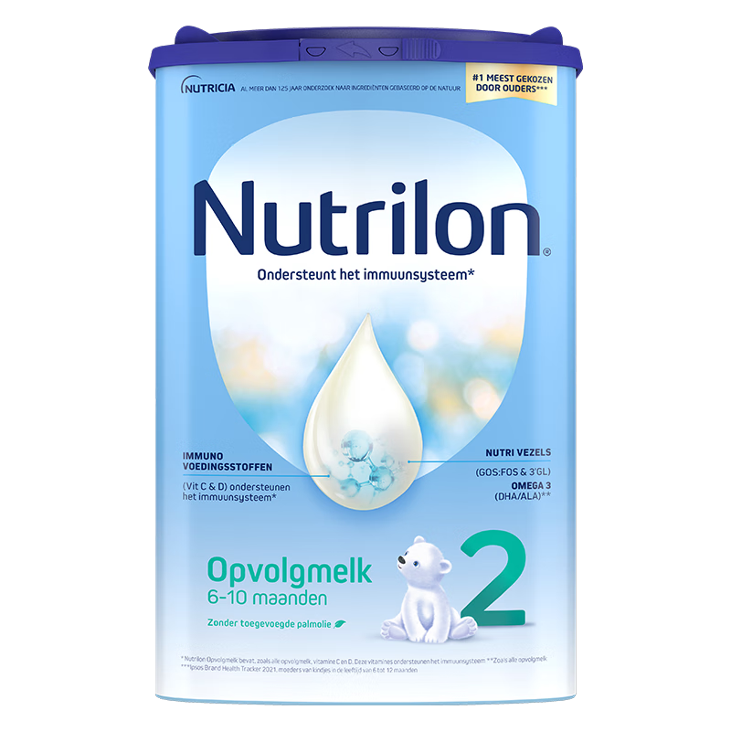 进口超市 欧洲原装进口 诺优能荷兰版 (Nutrilon) 荷兰牛栏 较大婴儿配方奶粉 2段(6-10月) 800g 易乐罐