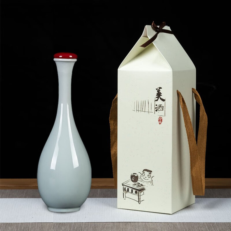 景德镇陶瓷酒瓶子空酒瓶 家用密封仿古净瓶散装创意摆件 观音瓶小酒坛
