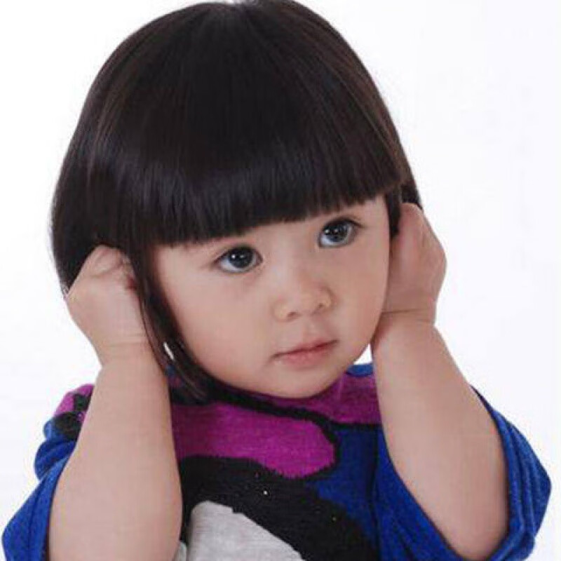 华利联儿童假发女童bobo头女短发小女孩齐刘海波波头发套可爱宝宝全