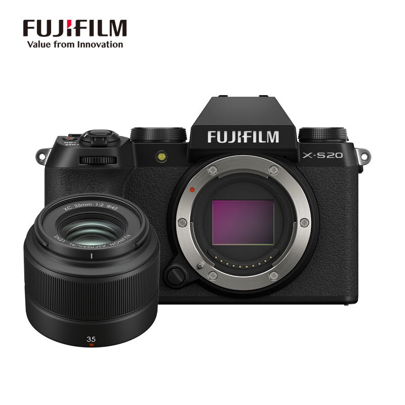 富士（FUJIFILM）X-S20 微单相机 XC35镜头 AI智能对焦 750张续航增强 全新Vlog模式 高便携高性能	