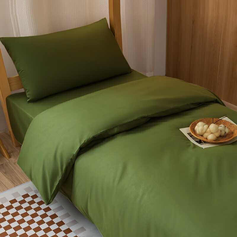 9米上下铺单人床军绿色被套床单 军绿学校部队军训专用 0.