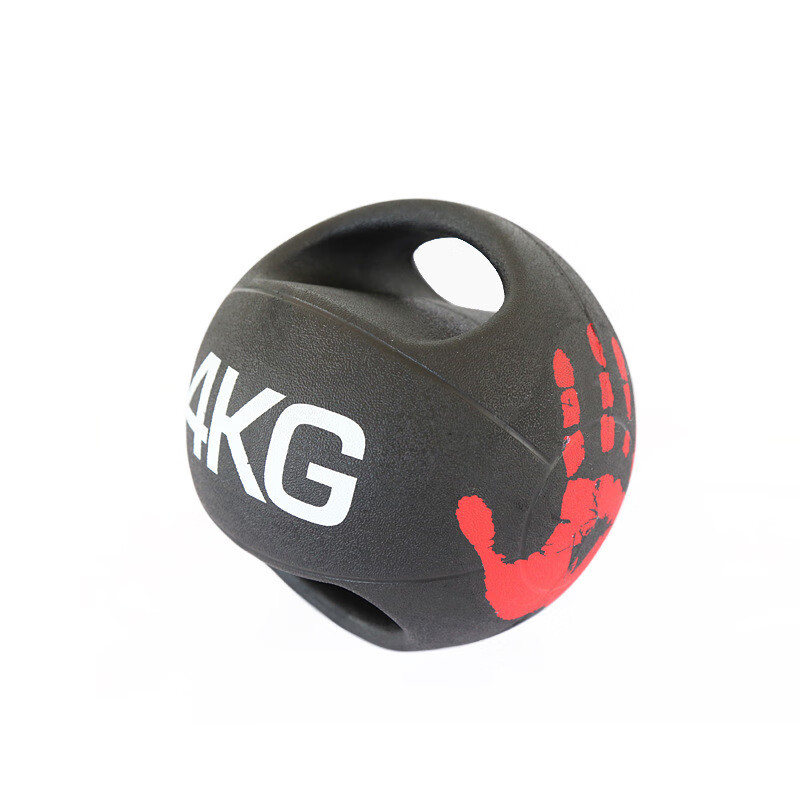 双耳药球橡胶实心药球双把手柄药球私教训练重力球重力球健身球腰 3kg