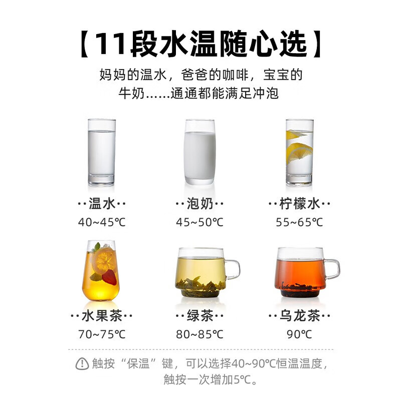 小熊（Bear）电热水瓶 家用恒温烧水壶 304不锈钢大容量电水瓶 防烫除氯 多段保温电热水壶 家用3L ZDH-H30B1 3L
