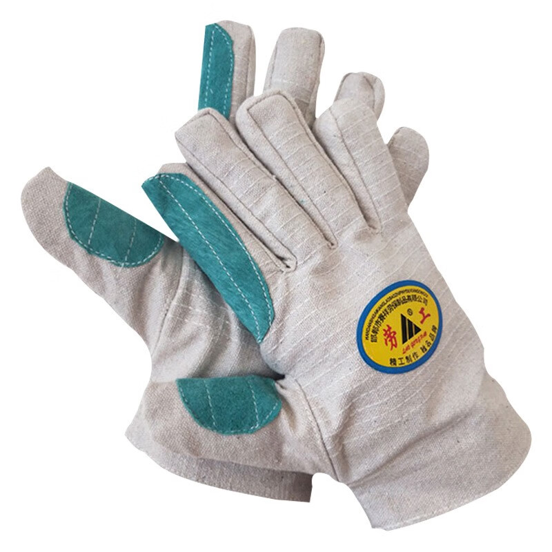 劳工 HC-03帆布手套拇指食指加厚耐磨工地建筑隔热电焊劳保防护手套 1副
