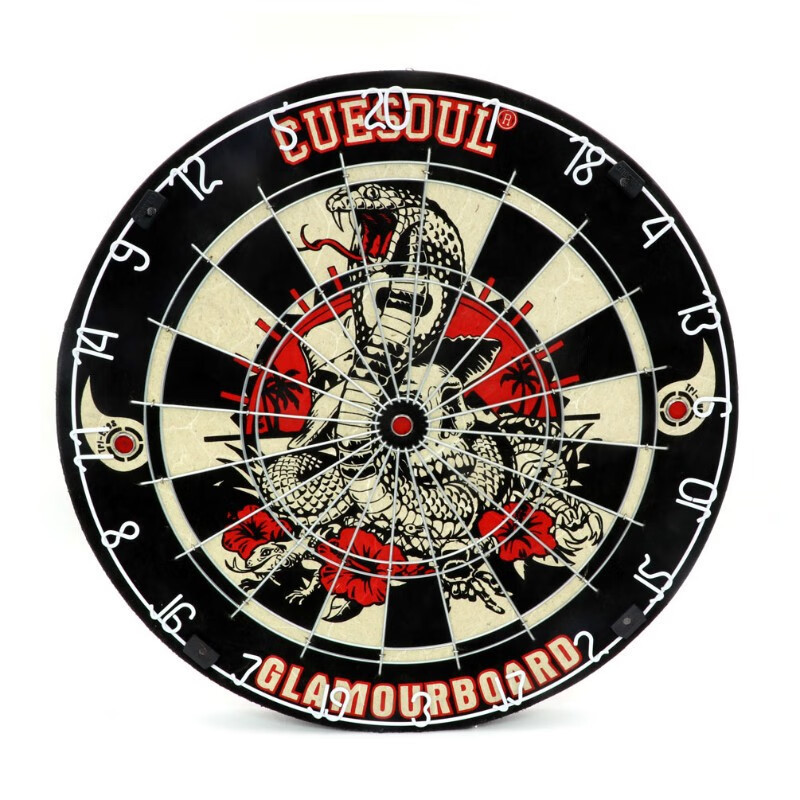 cuesoul/q獣肯尼亚剑麻专业比赛蛇图案创意三角靶三眼飞镖盘套装 蛇