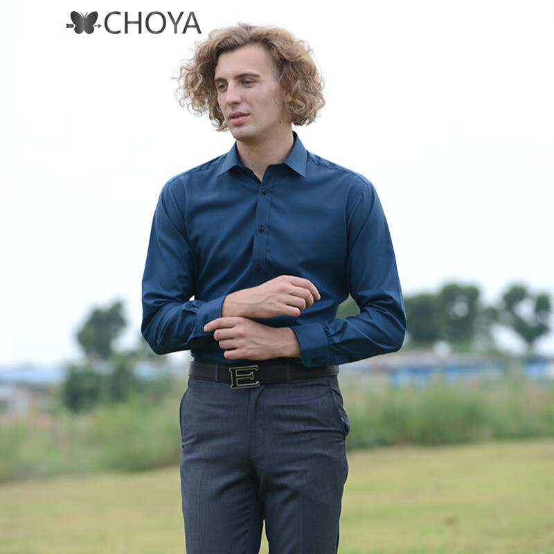 蝶矢choya衬衫男长袖衬衣商务休闲高支纯棉成衣免烫男装日本高档品牌