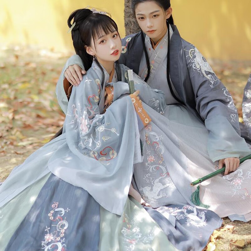 e街汉服女新款情侣装中国风【麟星瑶】原创男女cp同款魏晋交领齐腰襦