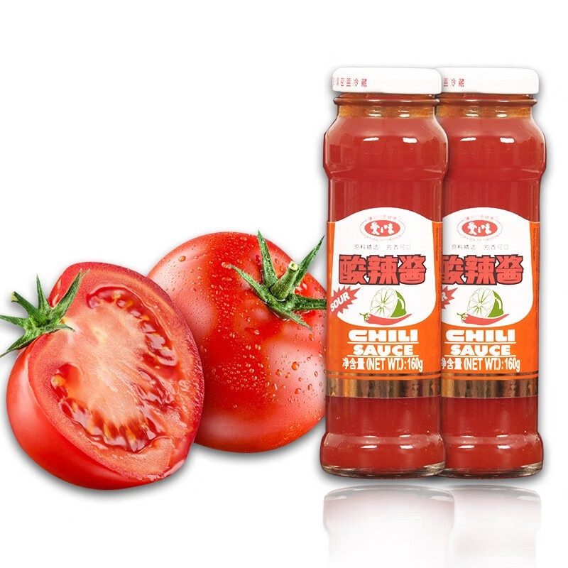 爱之味酸辣酱160g瓶 台湾风味辣椒酱 烧烤酱薯条酱甜辣酱番茄酱 2瓶