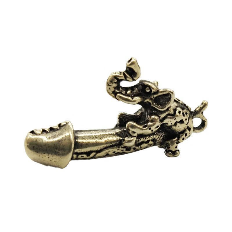 卡芬蒂 纯铜大象趣味挂件黄铜汽车钥匙扣现代创意工艺品大象吊坠 大象趣味
