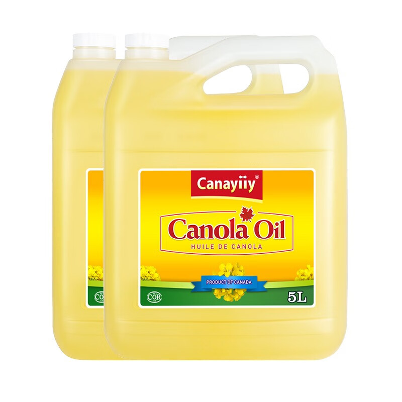 Canayiiy加拿大进口非转基因芥花籽油5L*2桶食用油桶装家用双低菜籽油