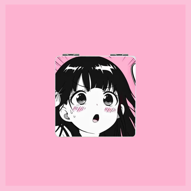 呦卿二次元小镜子随身携带手拿折叠双面镜便携可爱手持动漫化妆镜 二