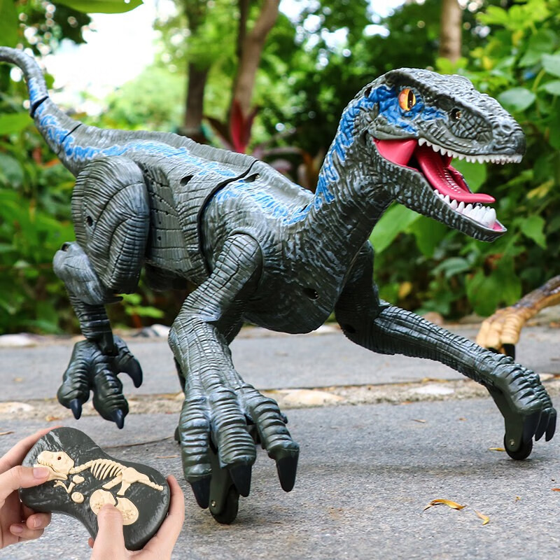 久好 大号遥控恐龙玩具电动智能机械恐龙机器人玩具仿真动物模型玩具可发声侏罗纪动物会走路迅猛龙 迅猛龙蓝色【原装USB充电线+遥控器+礼盒装】高性价比高么？