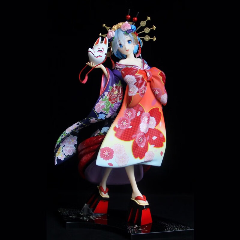 逸漫行新品从零开始的异世界生活手办 花魁蕾姆手办 雷姆道中和服优质