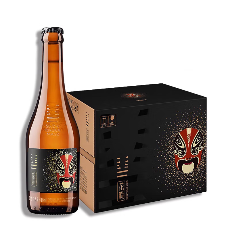 雪花脸谱啤酒 12瓶 脸谱啤酒418ml 花旦花脸精酿沈阳特 男脸418ml*6瓶