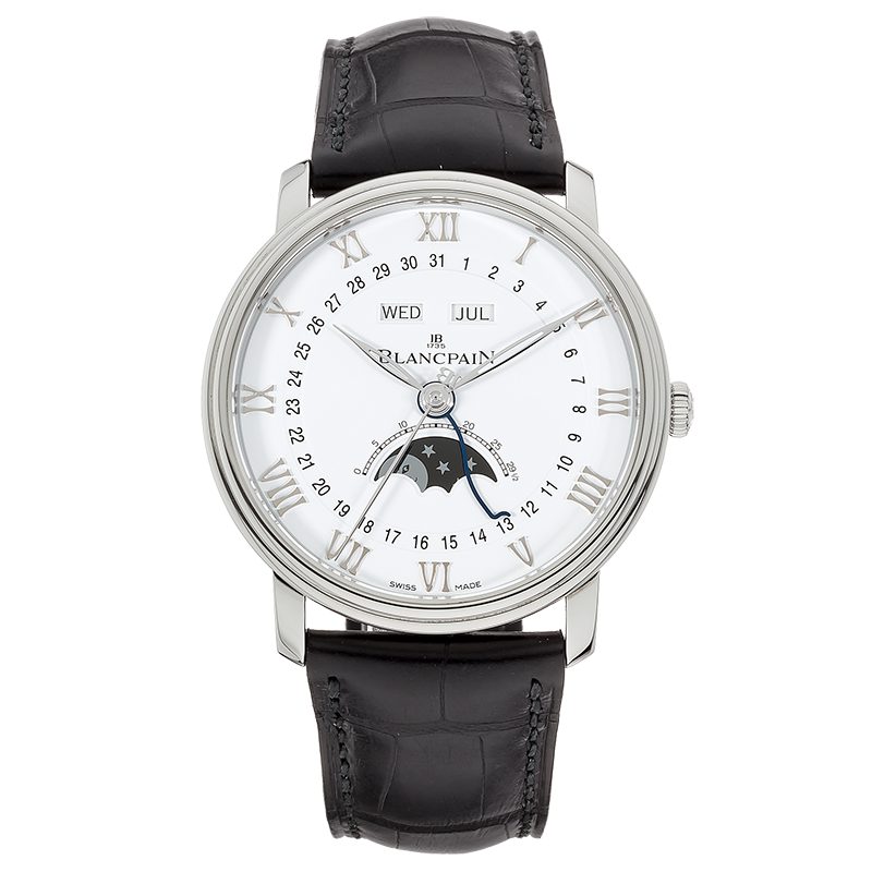 【二手95新】宝珀经典系列精钢自动机械年历月相男表6654-1127-55b