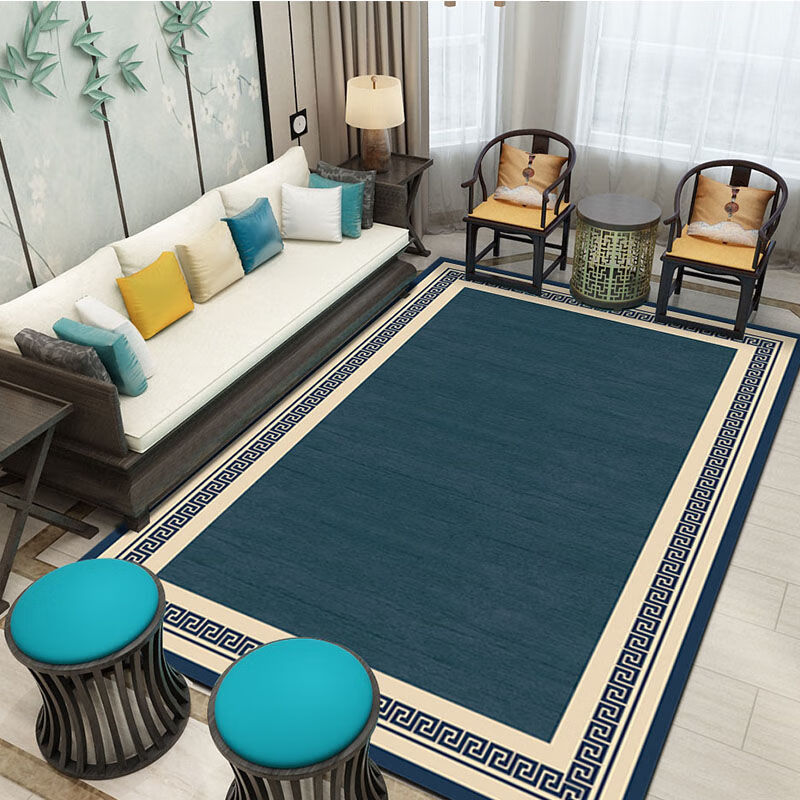 新中式地毯客厅地毯现代简约地毯大面积卧室床边毯茶几家用房间 中式-01 60*90cm(大号进)