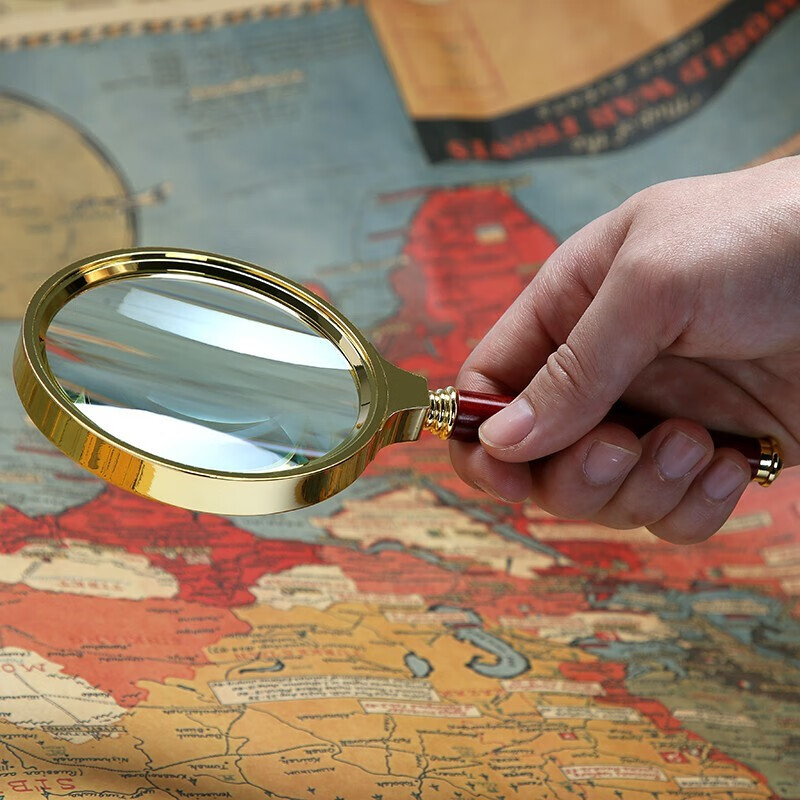 BIJIA放大镜美式光学金属手持鉴定阅读便携多场景用途高倍放大镜 加大版090(加长手柄)广角款