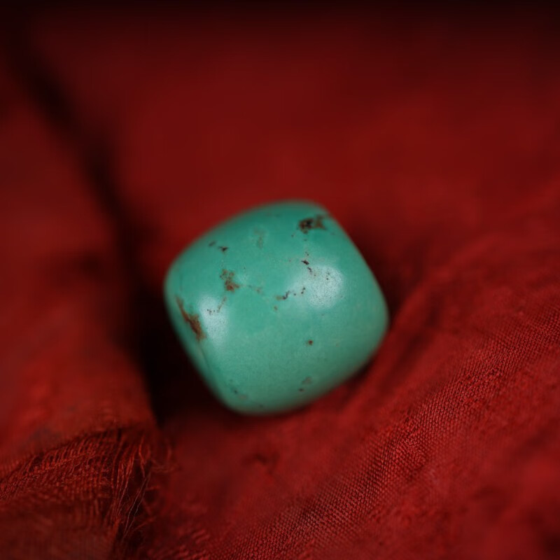 酷奇象(kuqixiang) 19mm原矿 无优化老绿松石随形 西藏老珠子配珠顶珠