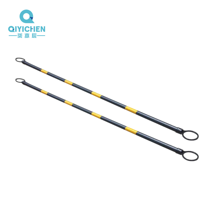 伸缩反光连接隔离杆 pvc橡胶路锥连接杆警示连杆交通安全伸缩连接  件