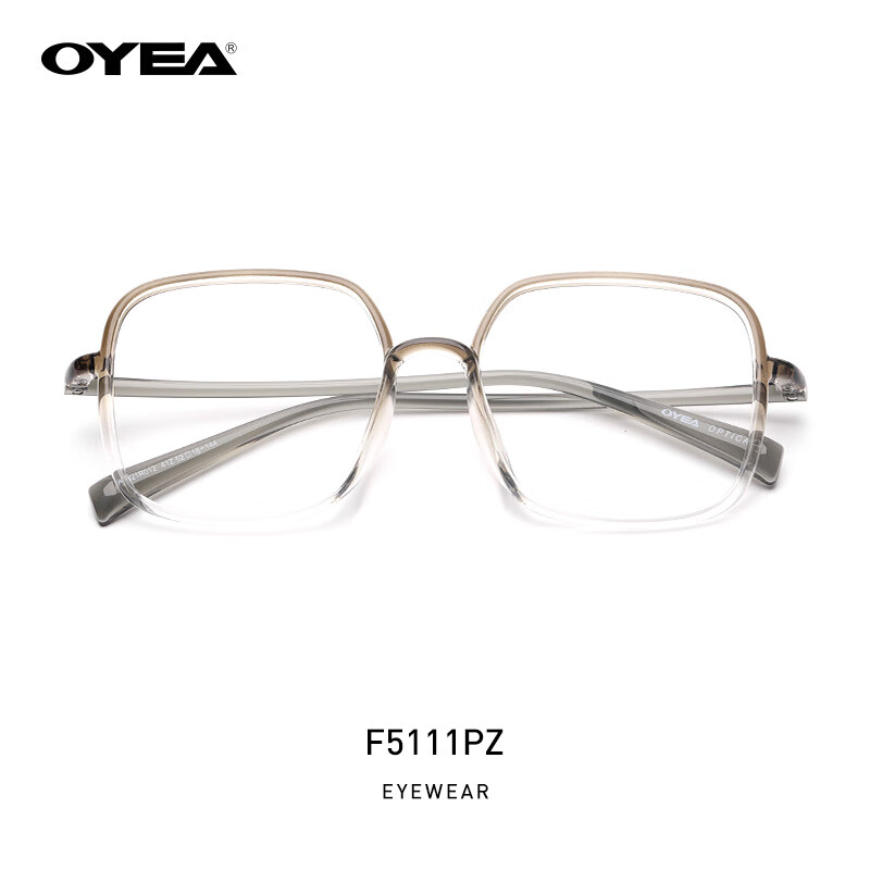 欧野OYEA 近视眼镜男大框显脸小TR90材质眼镜框有度数光学镜架女N系列F5111 F5111PZ渐进茶