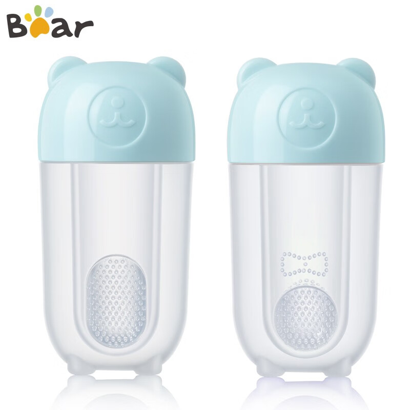 小熊电器（Bear）婴儿牙刷  手指套牙刷 训练软毛乳牙刷硅胶口腔清洁2个装托比蓝 MX-Y0002