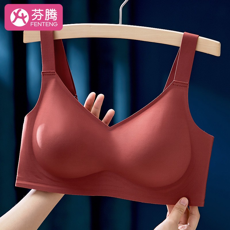 芬腾品牌无痕内衣女纯色光面无钢圈聚拢上托睡眠胸罩,价格历史和趋势一网打尽