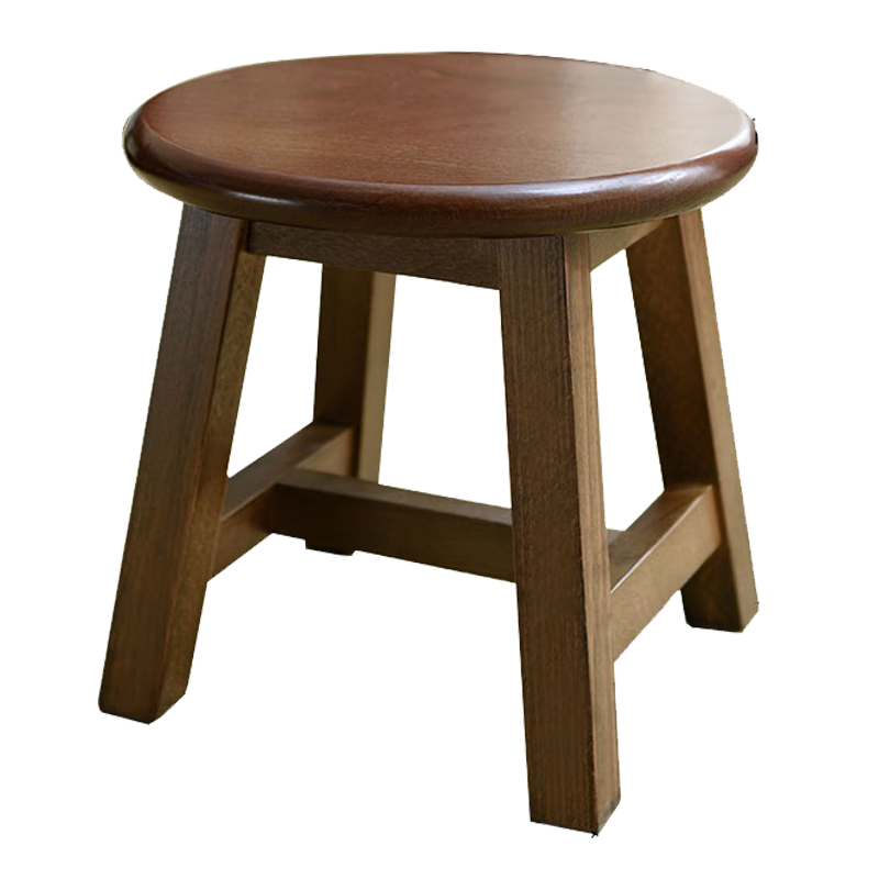 家逸实木凳子家用矮凳新中式创意茶几凳客厅换鞋凳简约小板凳垫脚凳