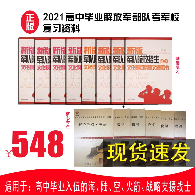 2021年军队院校招生文化科目统考辅导高中士兵考士官考军校军考复习资料