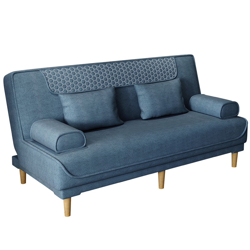 品上凯迪斯 多功能可折叠沙发床两用懒人简易可拆洗出租房多功能沙发床客厅沙发小户型现代简约北欧科技布艺 3D深蓝免洗科技布 (云绣乳胶款)升级可拆洗2.0米长1.2米宽
