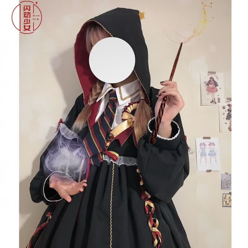 闪动少女（SHANDONGSHAONV）全款+帽子洛丽塔裙子魔法少女lolita小女巫炼金正版op洋装 黑色OP+领带+徽章+帽子 M怎么样,好用不?